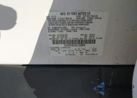 2014 Ford Taurus Limited z USA, uszkodzony, nr VIN 1FAHP2J83EG132804